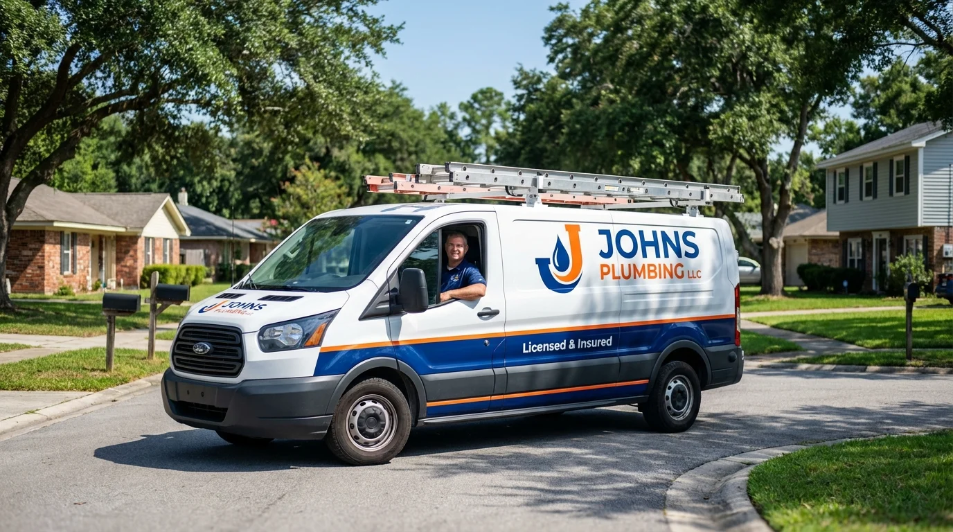 Johns Plumbing LLC service van in Woodinville, WA