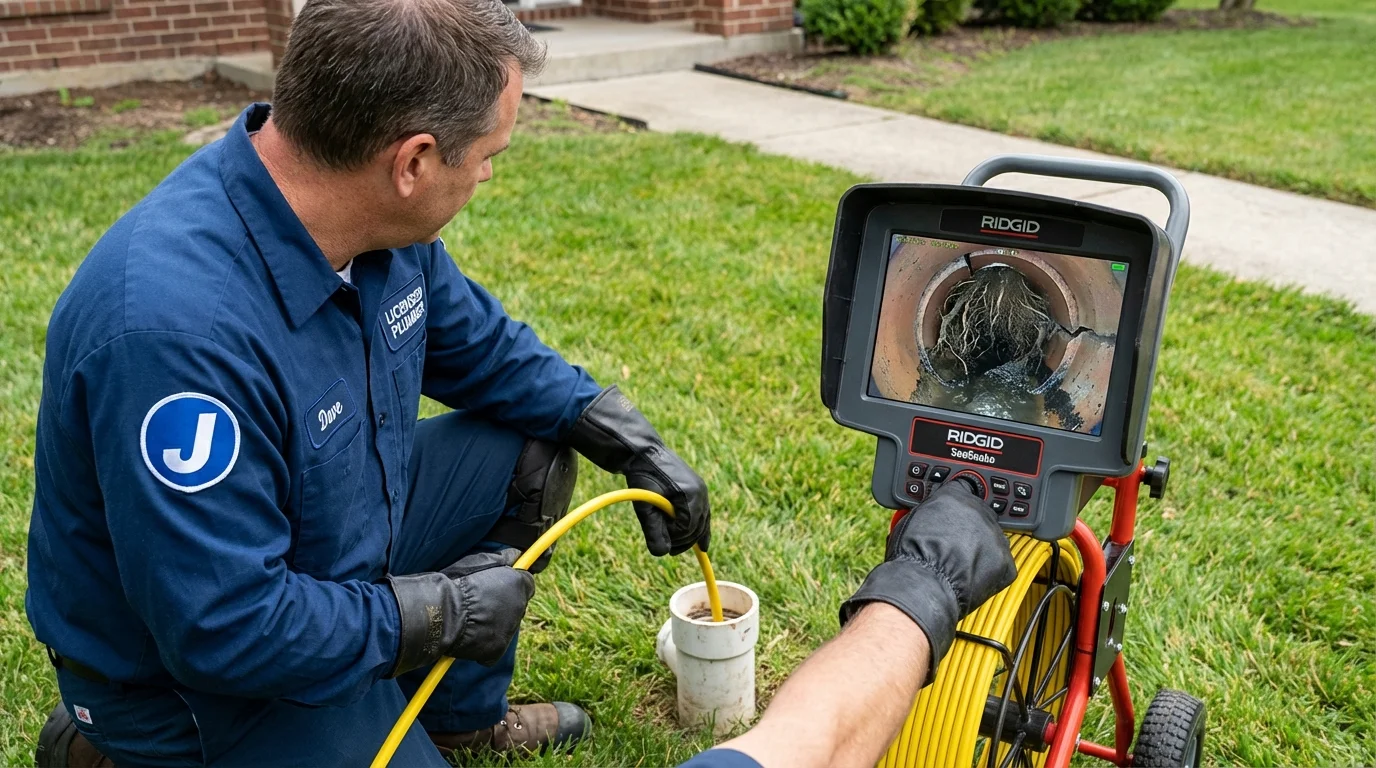 Sewer camera inspection being performed by Johns Plumbing LLC in Woodinville